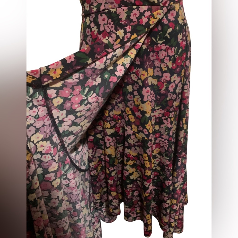 Lauren Ralph Lauren Black Label Women Multicolor Floral High Low Wrap Dress NWOT - Picture 12 of 16